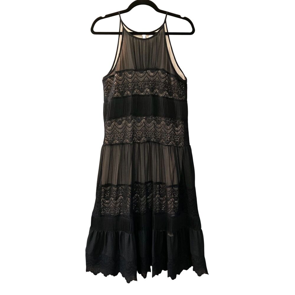 Anthropologie HD in Paris Villanelle lace tiered sleeveless halter midi dress - Picture 3 of 12